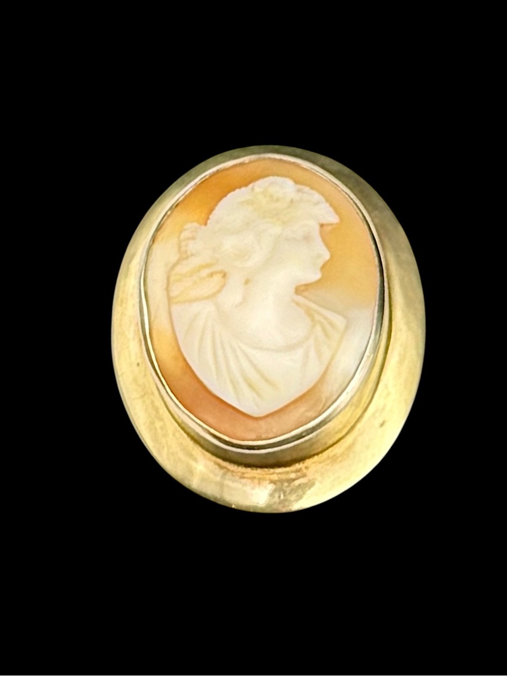 Vintage Art Deco Gold Filled Shell Cameo Brooch